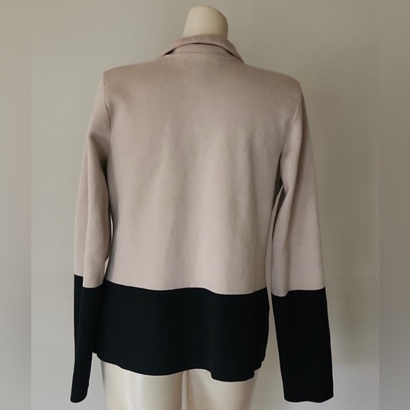 Banana Republic Blazer jacket cotton two tone Navy - Tan Size L Spandex . NWOT - Picture 9 of 9